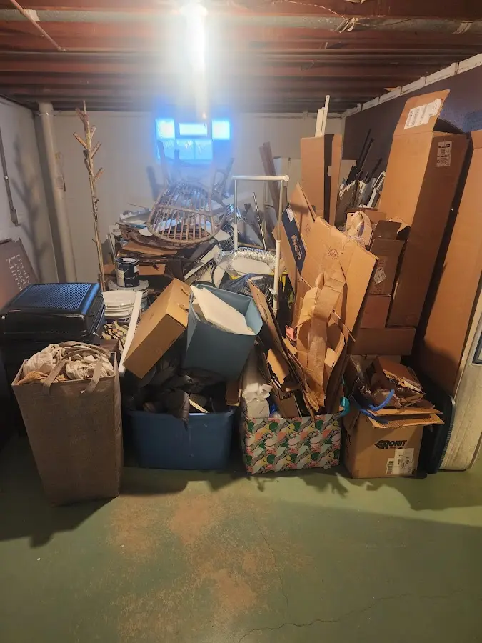 Roll-off dumpster container at job site for 4 Yard Dumpster Rental in Allegany